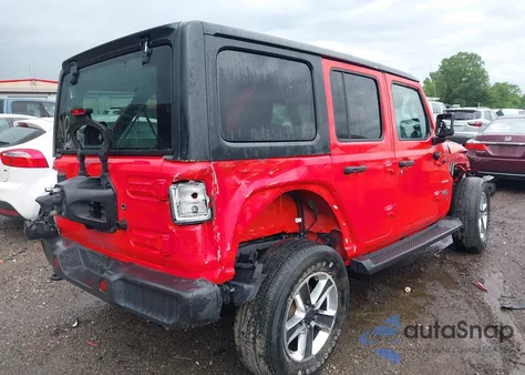 2021 Jeep Wrangler Unlimited Sahara 4X4 из США, поврежденный, VIN 1C4HJXENXMW592247